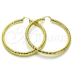 Gold Filled Hoop Earrings — Extra Large Hoop Hollow Design Diamond Cutting 02. — main product view — SKU 156958 | Oro Laminado aretes de aro — Extra Large Hoop Hollow diseño Diamond Cutting 02. — SKU 156958