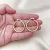 Oro Laminado Medium Hoop, Gold Filled Style Hollow Design, Diamond Cutting Finish, Golden Finish, 02.213.0757.30