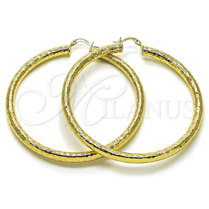 Gold Filled Hoop Earrings — Extra Large Hoop Hollow Design Diamond Cutting 02. — main product view — SKU 156964 | Oro Laminado aretes de aro — Extra Large Hoop Hollow diseño Diamond Cutting 02. — SKU 156964