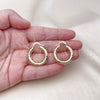 Oro Laminado Medium Hoop, Gold Filled Style Hollow Design, Diamond Cutting Finish, Golden Finish, 02.213.0759.25