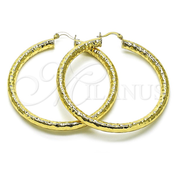 Gold Filled Hoop Earrings — Large Hoop Hollow Design Polished 02. — main product view — SKU 156969 | Oro Laminado aretes de aro — Large Hoop Hollow diseño pulido 02. — SKU 156969