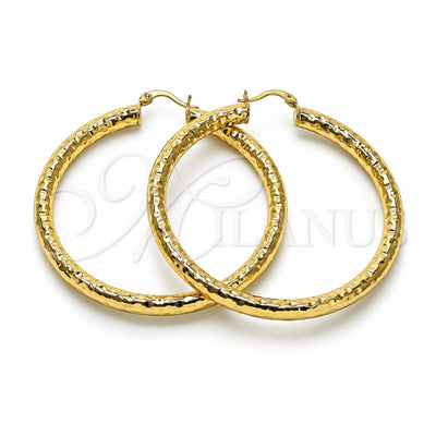 Oro Laminado Large Hoop, Gold Filled Style Hollow Design, Polished, Golden Finish, 02.213.0759.60