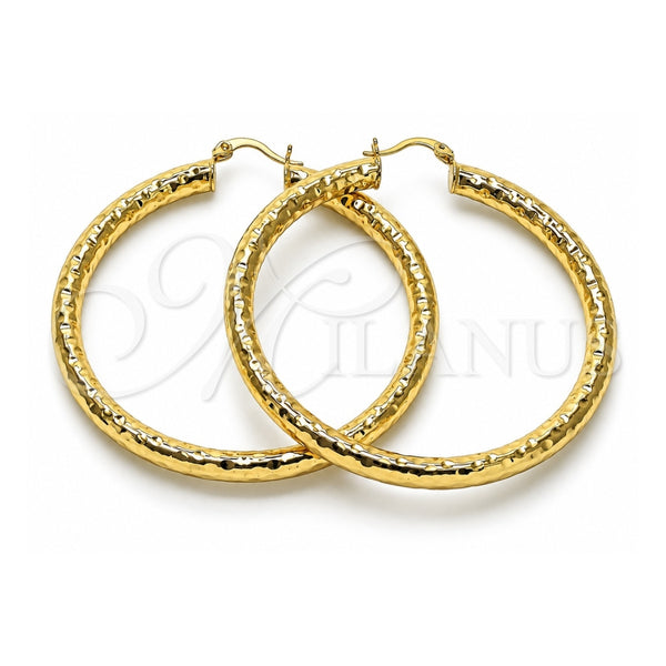 Oro Laminado Large Hoop, Gold Filled Style Hollow Design, Polished, Golden Finish, 02.213.0759.60