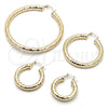 Oro Laminado Large Hoop, Gold Filled Style Hollow Design, Polished, Golden Finish, 02.213.0759.60