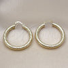 Oro Laminado Medium Hoop, Gold Filled Style Hollow Design, Diamond Cutting Finish, Golden Finish, 02.213.0760.40