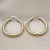 Oro Laminado Medium Hoop, Gold Filled Style Hollow Design, Diamond Cutting Finish, Golden Finish, 02.213.0760.40