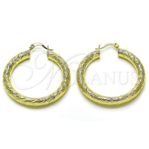 Gold Filled Hoop Earrings — Medium Hoop Hollow Design Diamond Cutting 02. — main product view — SKU 156971 | Oro Laminado aretes de aro — Medium Hoop Hollow diseño Diamond Cutting 02. — SKU 156971
