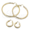 Oro Laminado Medium Hoop, Gold Filled Style Hollow Design, Diamond Cutting Finish, Golden Finish, 02.170.0311.30