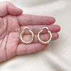 Oro Laminado Medium Hoop, Gold Filled Style Hollow Design, Diamond Cutting Finish, Golden Finish, 02.213.0762.25