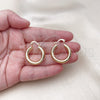 Oro Laminado Small Hoop, Gold Filled Style Hollow Design, Diamond Cutting Finish, Golden Finish, 02.213.0767.25
