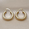 Oro Laminado Small Hoop, Gold Filled Style Hollow Design, Diamond Cutting Finish, Golden Finish, 02.213.0767.25