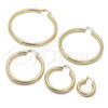 Oro Laminado Extra Large Hoop, Gold Filled Style Hollow Design, Diamond Cutting Finish, Golden Finish, 02.213.0767.70