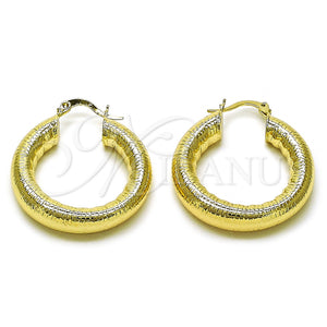 Gold Filled Hoop Earrings — Medium Hoop Hollow Design Polished 02. — main product view — SKU 156996 | Oro Laminado aretes de aro — Medium Hoop Hollow diseño pulido 02. — SKU 156996