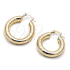 Oro Laminado Medium Hoop, Gold Filled Style Hollow Design, Polished, Golden Finish, 02.213.0768.30