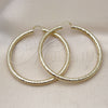 Oro Laminado Extra Large Hoop, Gold Filled Style Hollow Design, Diamond Cutting Finish, Golden Finish, 02.170.0313.70