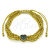 Gold Filled Bracelet — Adjustable Bolo Bracelet Heart and Ball Design with — alternate product view — SKU 157006 | Oro Laminado brazalete — Adjustable Bolo Bracelet corazón and Ball diseño with — SKU 157006