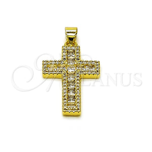 Gold Filled Pendant — Fancy Pendant Cross Design with White Cubic Zirconia — main product view — SKU 157017 | Oro Laminado dije — elegante Pendant cruz diseño with blanco Cubic Zirconia — SKU 157017
