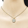 Oro Laminado Fancy Pendant, Gold Filled Style Money Sign Design, with White Micro Pave, Polished, Golden Finish, 05.341.0107