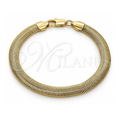 Oro Laminado Basic Bracelet, Gold Filled Style Rat Tail Design, Polished, Golden Finish, 03.213.0318.09 (08 MM Thickness, 9 Inches Length)