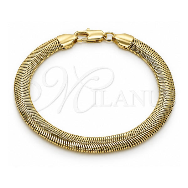 Oro Laminado Basic Bracelet, Gold Filled Style Rat Tail Design, Polished, Golden Finish, 03.213.0318.09 (08 MM Thickness, 9 Inches Length)
