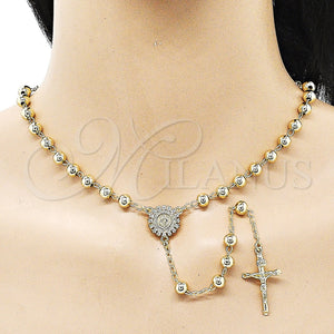 Gold Filled Jewelry — Medium Rosary Guadalupe and Cross Design with White — alternate product view — SKU 157042 | Oro Laminado joyería — Medium Rosary Guadalupe and cruz diseño with blanco — SKU 157042