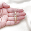 Oro Laminado Religious Pendant, Gold Filled Style San Judas Design, Polished, Tricolor, 05.411.0063