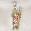 Oro Laminado Religious Pendant, Gold Filled Style San Judas Design, Polished, Tricolor, 05.411.0066