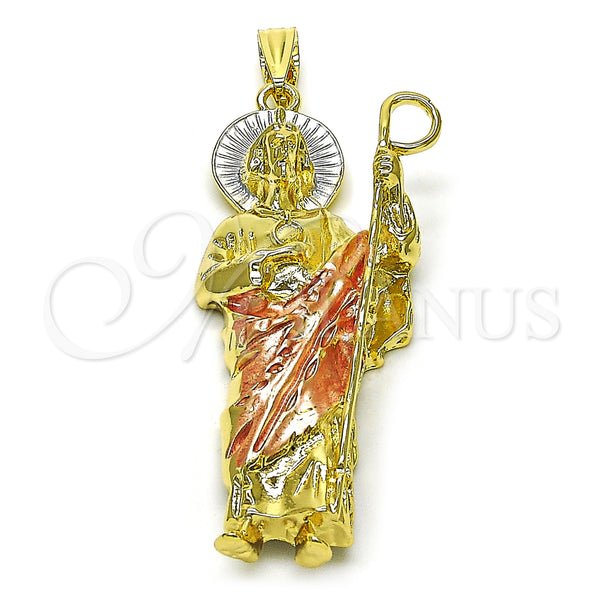 Gold Filled Pendant — Religious Pendant San Judas Design Polished Tricolor 05. — main product view — SKU 157089 | Oro Laminado dije — Religious Pendant San Judas diseño pulido Tricolor 05. — SKU 157089