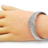 White Gold Filled Individual Bangle, Heart Design, with White Cubic Zirconia, Polished, Rhodium Finish, 07.60.0006.1.04 (18 MM Thickness, Size 4 (2.25 Diameter))
