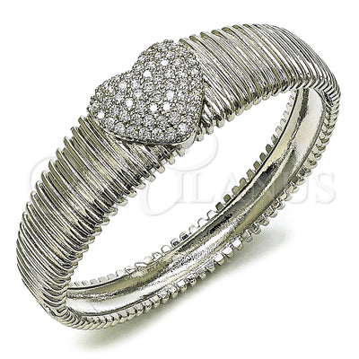 White Gold Filled Rhodium Gold-Filled Heart Bangle 07.60.0006.1.04 for wholesale, main product view