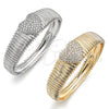 White Gold Filled Individual Bangle, Heart Design, with White Cubic Zirconia, Polished, Rhodium Finish, 07.60.0006.1.04 (18 MM Thickness, Size 4 (2.25 Diameter))