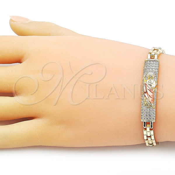 Gold Filled Bracelet — Fancy Bracelet San Judas and Nameplate Design with — alternate product view — SKU 157118 | Oro Laminado brazalete — elegante Bracelet San Judas and Nameplate diseño with — SKU 157118