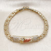 Dorado Oro Laminado Pulsera, vista 4 de la galería del producto por Mayoreo, vista adicional 4 del producto