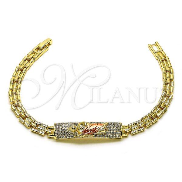 Gold Filled Bracelet — Fancy Bracelet San Judas and Nameplate Design with — main product view — SKU 157118 | Oro Laminado brazalete — elegante Bracelet San Judas and Nameplate diseño with — SKU 157118