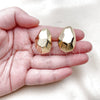 Oro Laminado Stud Earring, Gold Filled Style Hollow Design, Polished, Golden Finish, 02.195.0299