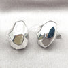Rhodium Plated Stud Earring, Chunky Design, Polished, Rhodium Finish, 02.195.0299.1