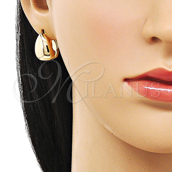 Gold Filled Hoop Earrings — Huggie Hoop Teardrop Design Polished 02. — alternate product view — SKU 157127 | Oro Laminado aretes de aro — Huggie Hoop Teardrop diseño pulido 02. — SKU 157127