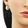 Oro Laminado Huggie Hoop, Gold Filled Style Teardrop Design, Polished, Golden Finish, 02.163.0343.15