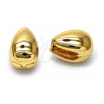 Oro Laminado Huggie Hoop, Gold Filled Style Teardrop Design, Polished, Golden Finish, 02.163.0343.15