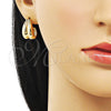 Oro Laminado Stud Earring, Gold Filled Style Polished, Golden Finish, 02.163.0345
