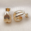Oro Laminado Stud Earring, Gold Filled Style Polished, Golden Finish, 02.163.0345