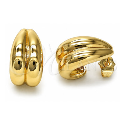 Oro Laminado Stud Earring, Gold Filled Style Polished, Golden Finish, 02.163.0345