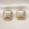 Oro Laminado Stud Earring, Gold Filled Style Polished, Golden Finish, 02.163.0346
