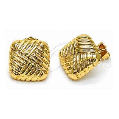 Oro Laminado Stud Earring, Gold Filled Style Polished, Golden Finish, 02.163.0346