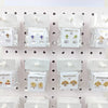 Medium Rotating Display, 72 Assorted Stud Earrings, Oro Laminado with Free Display