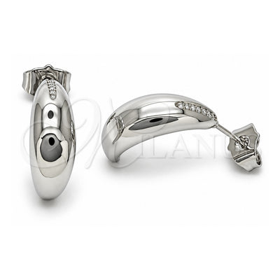 White Gold Filled Stud Earring, with White Micro Pave, Polished, Rhodium Finish, 02.195.0309.1