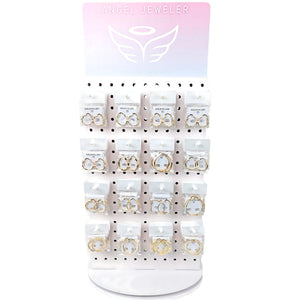 Gold Filled Ring — Medium Rotating Display Assorted Hoops Earrings with Free — main product view — SKU 157160 | Oro Laminado anillo — Medium Rotating Display Assorted Hoops Earrings with Free — SKU 157160