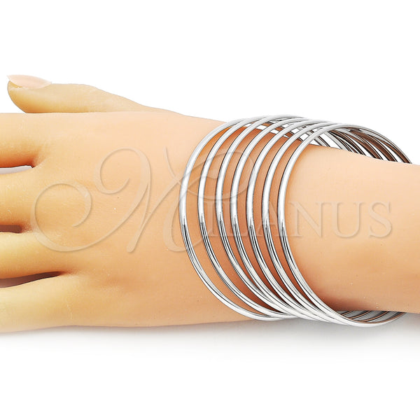 White Gold Filled Jewelry — Semanario Bangle Polished 07.63. 03 MM Thickness Size — alternate product view — SKU 157162 | Oro Laminado Blanco joyería — Semanario Bangle pulido 07.63. 03 MM Thickness Size — SKU 157162