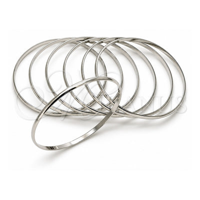 White Gold Filled Semanario Bangle, Polished, Rhodium Finish, 07.63.0206.1.05 (03 MM Thickness, Size 5 (2.50 Diameter))