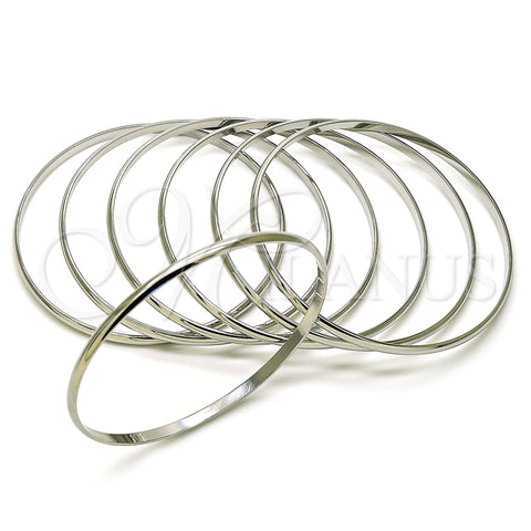 Rhodium Gold Filled Semanario Bangle, Polished, Rhodium Finish, 07.63.0206.1.05 (03 MM Thickness, Size 5 (2.50 Diameter))